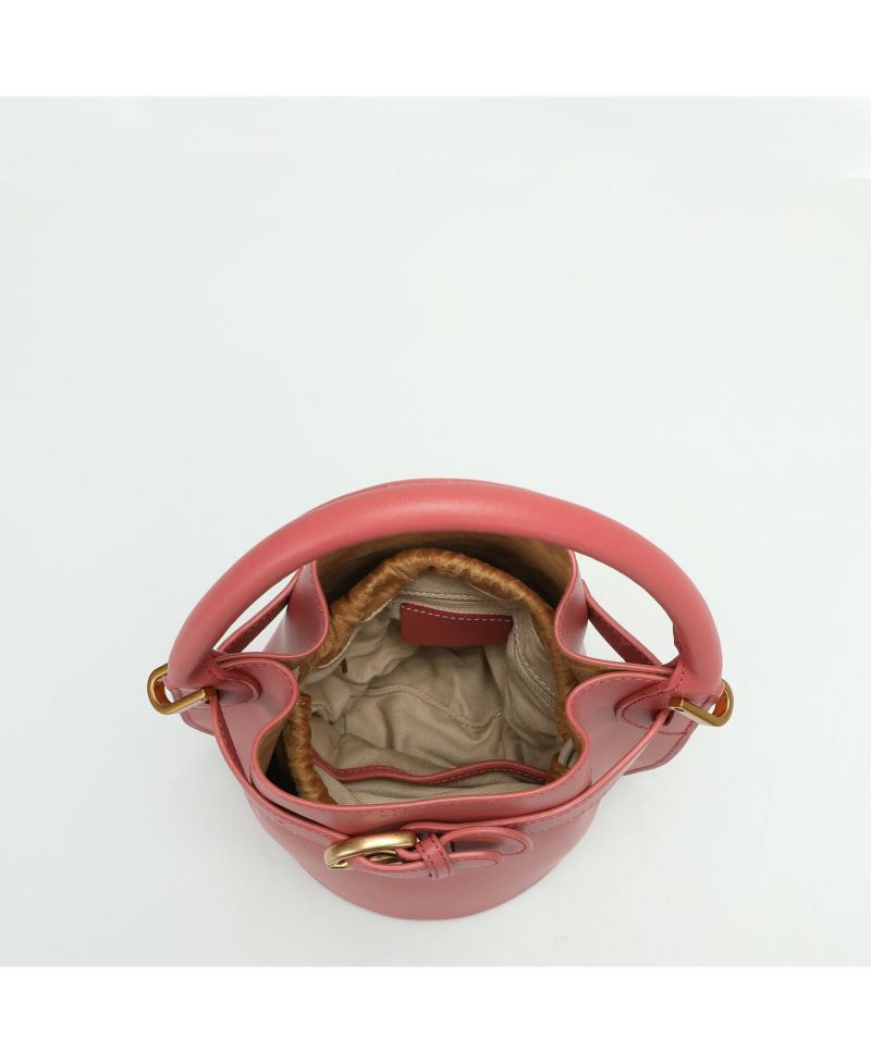 Blair Leather Small Bucket Bag Women's Crossbody Purse with Belt Drawstring