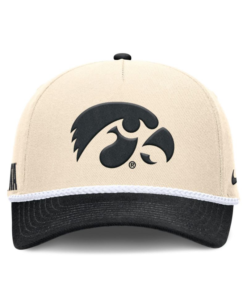 Men's and Women's Natural Iowa Hawkeyes 2026 Primetime Natural 5-Panel Rope 2-Tone Rise Hat