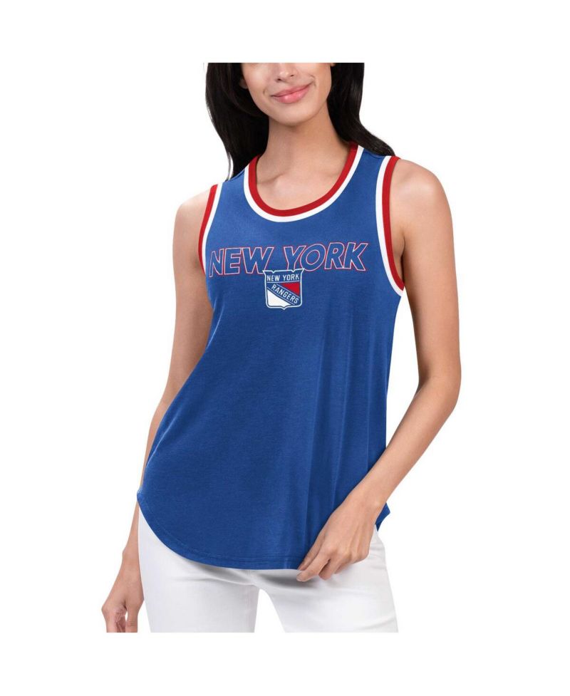 Women's Blue New York Rangers Strategy Tank Top