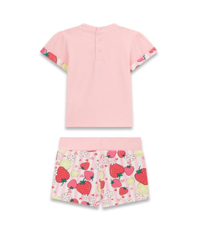 Baby Girls' Strawberry Lemonade Short-Sleeve T-Shirt and Shorts, 2-Piece Set