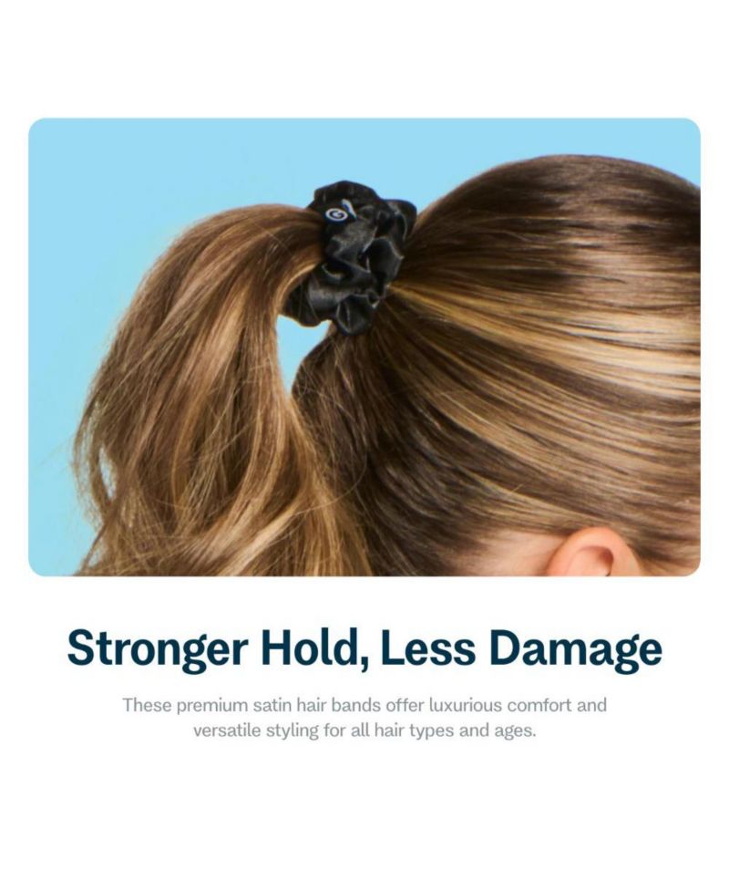 Medium Satin Scrunchies - Soft, No-Breakage Scrunchies - Perfect for Medium Hair and Bedtime Wear - 4 Pack