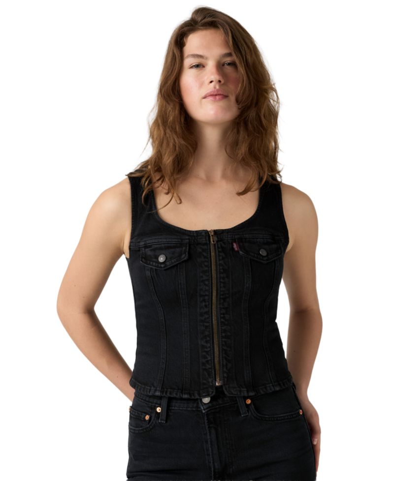 Premium Women's Vintage-Like Front-Zip Vest