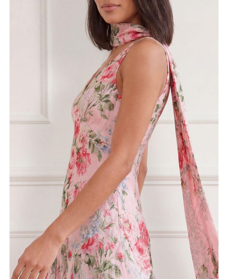 Women's Palace Garden Floral-Print Jacquard V-Neck Gown