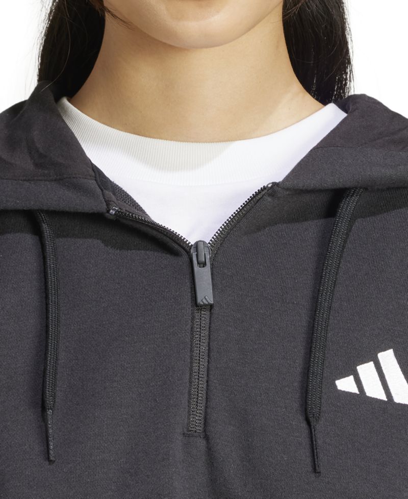 Women's Essentials 3-Stripes French Terry Quarter-Zip Hoodie