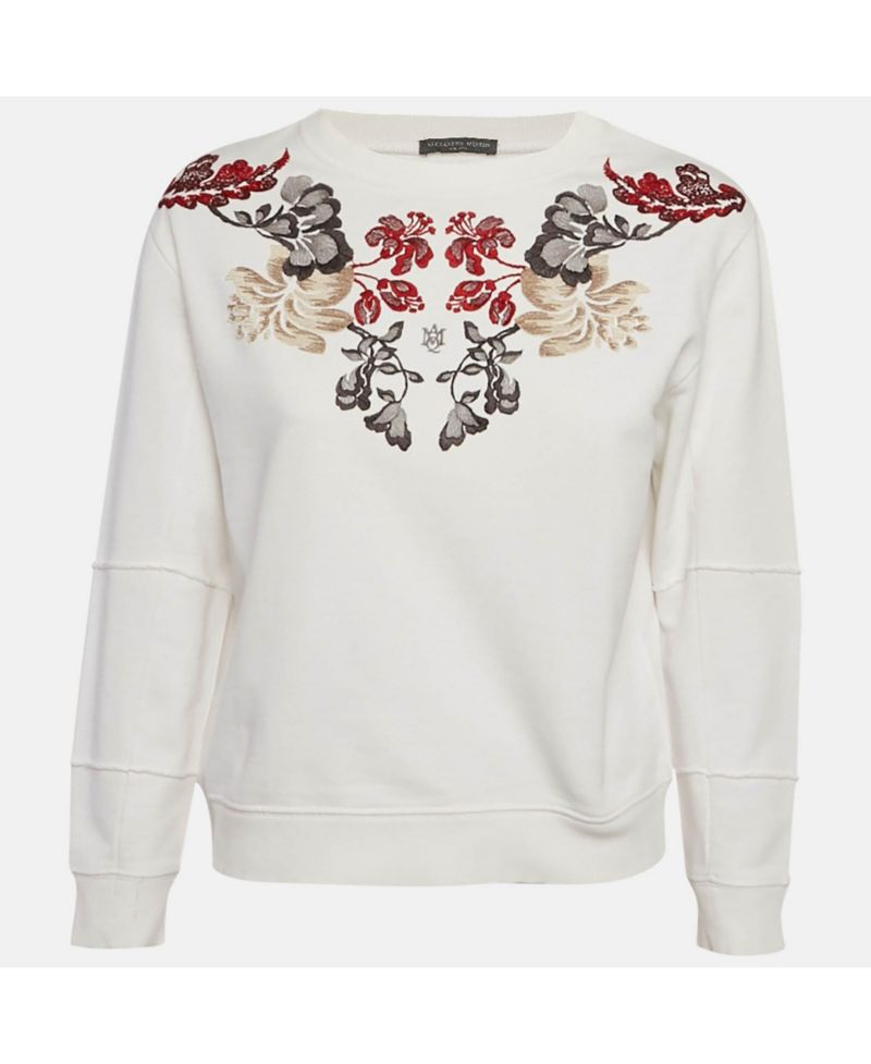 Women's Floral Embroidered Cotton Sweatshirt