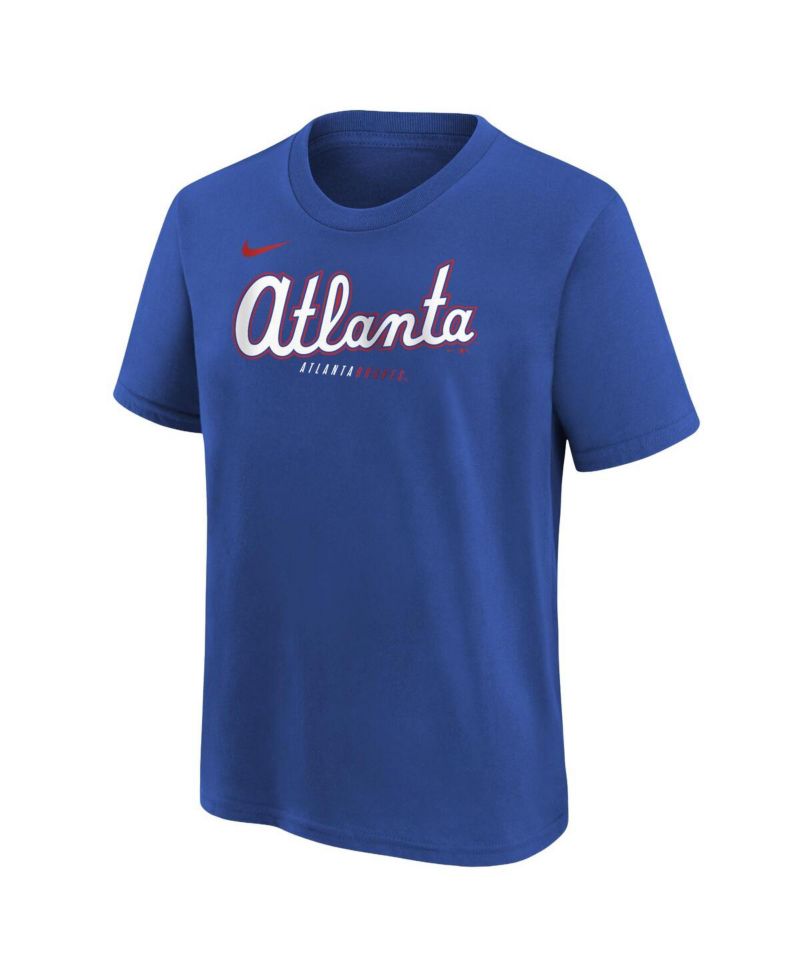 Big Boys and Girls Royal Atlanta Braves 2026 City Connect Wordmark T-Shirt