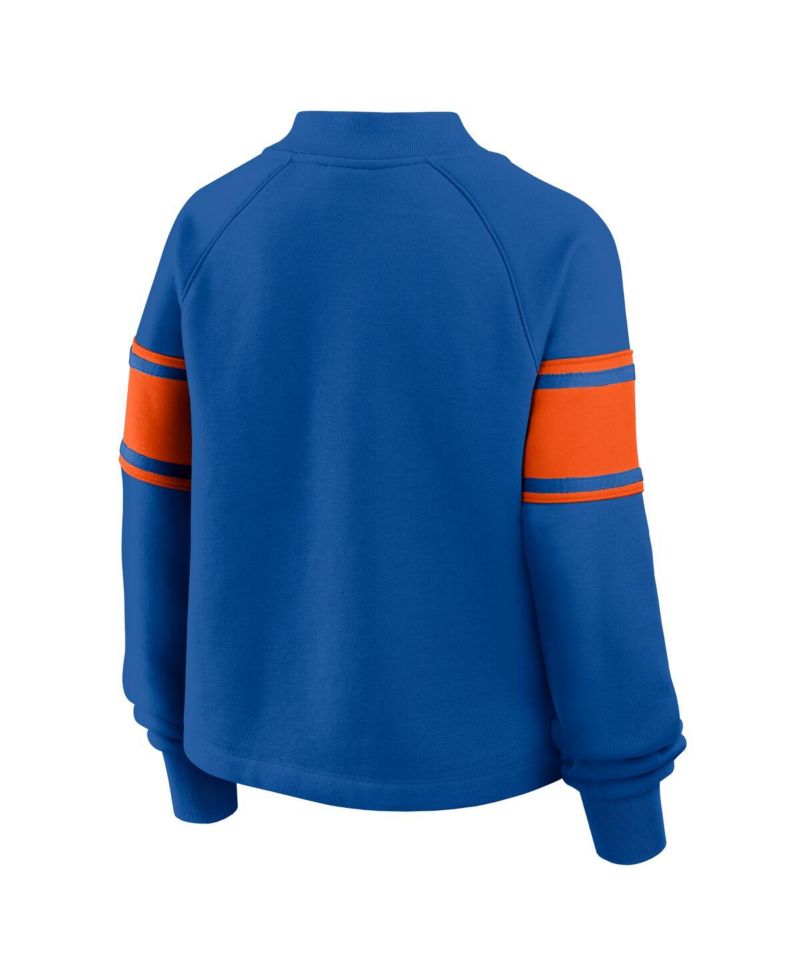 Women's Royal Florida Gators Oversized Hometown Premium Punt Coverage Raglan Pullover Sweatshirt