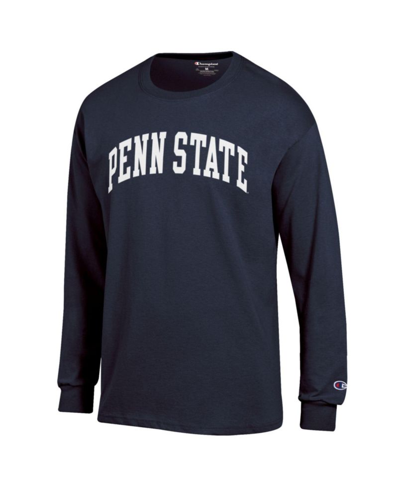 Men's Navy Penn State Nittany Lions Basic Arch Long Sleeve T-Shirt