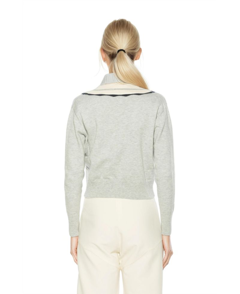 Women's Arden Deep V Contrast Trim Cardigan