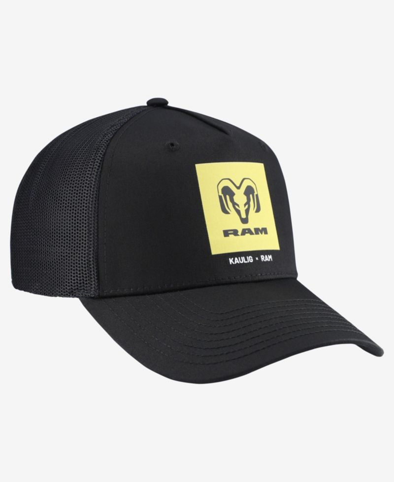 Men's and Women's x Ram Black Square Trucker Adjustable Hat