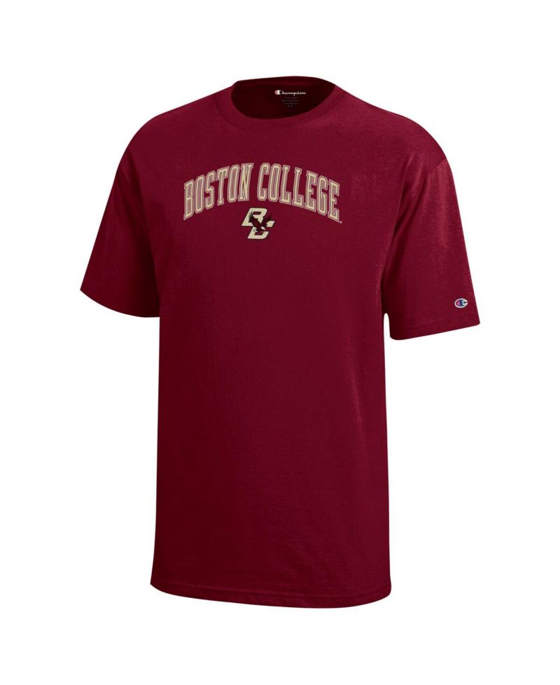 Big Boys and Girls Maroon Boston College Eagles Arch Over Logo T-Shirt