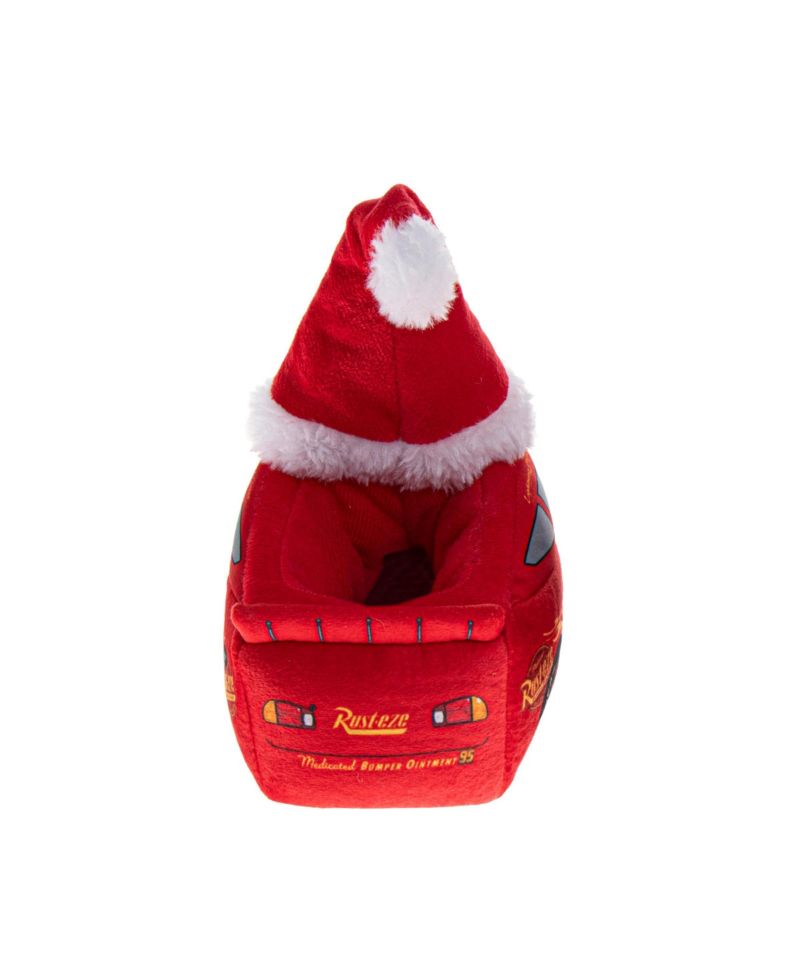 Cars Christmas Slippers Boys' Lightning McQueen Mater Cozy Warm Holiday Theme Soft Plush (Toddler Sizes 5-10/ Little Kid Sizes 11-1)