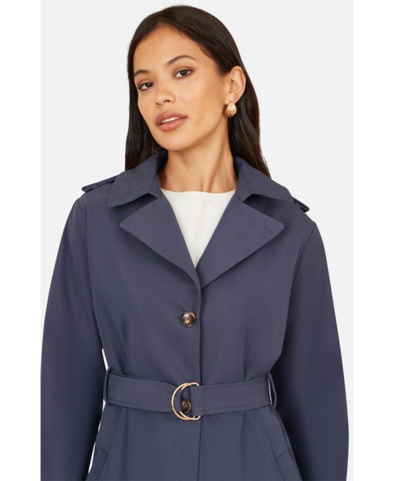 Women's Belted Long Trench Coat