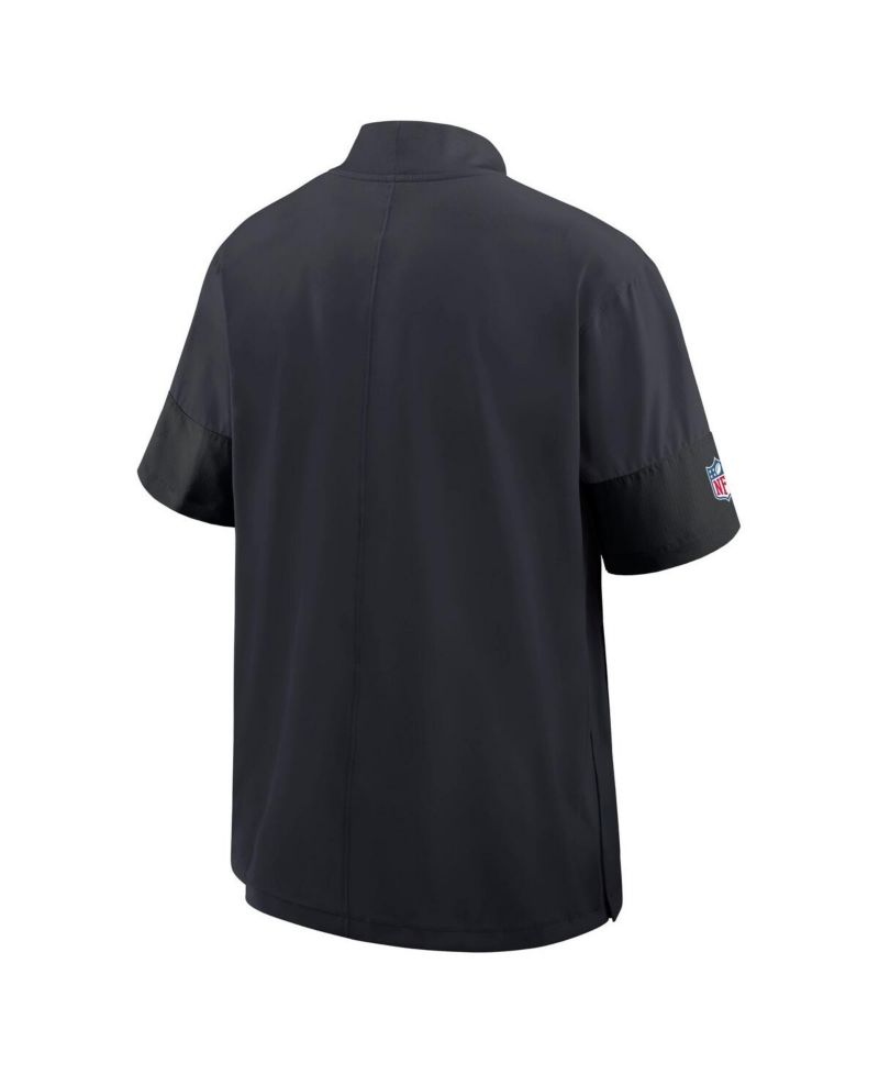 Men's Navy Houston Texans Sideline Short Sleeve Quarter-Zip Performance Coach Jacket