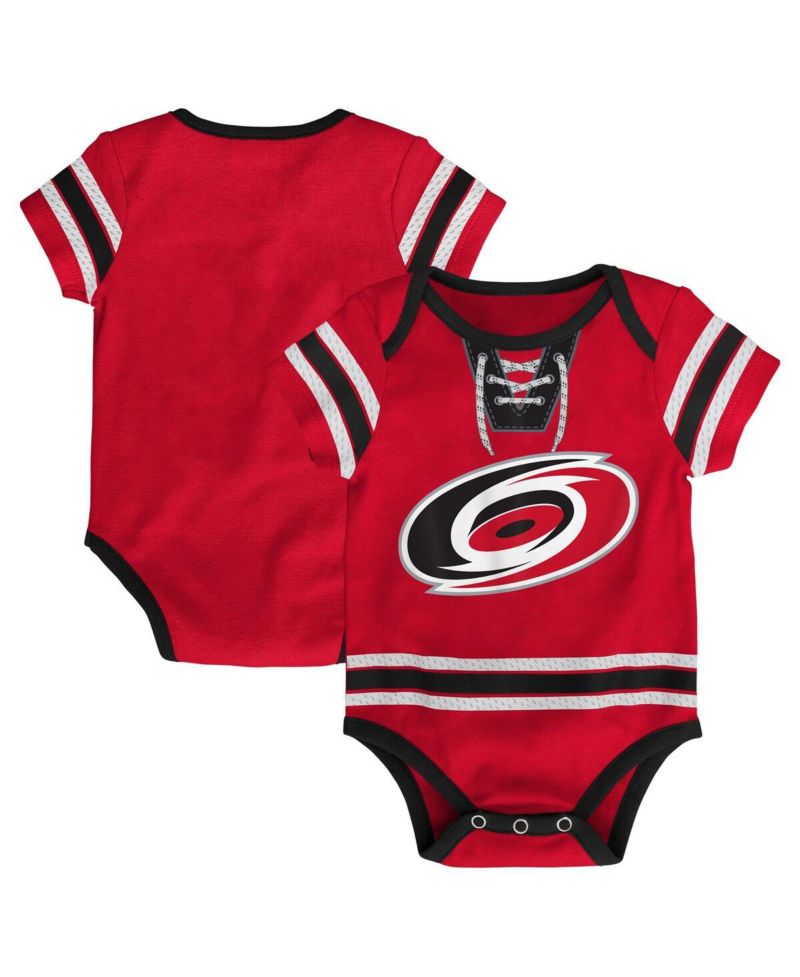 Infant Boys and Girls Red Carolina Hurricanes Hockey Jersey Bodysuit