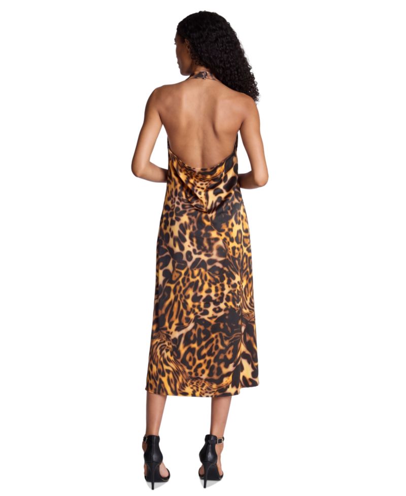 Women's Leopard-Print Halter Midi Dress