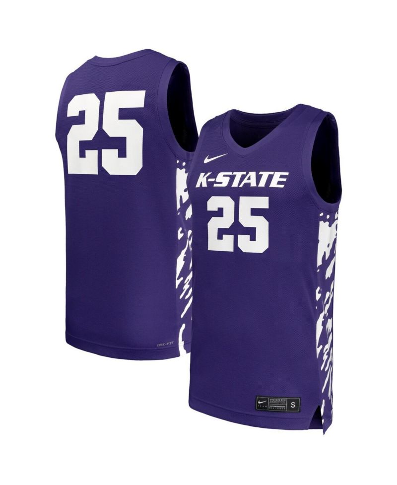 Men's 25 Purple Kansas State Wildcats Replica Basketball Jersey