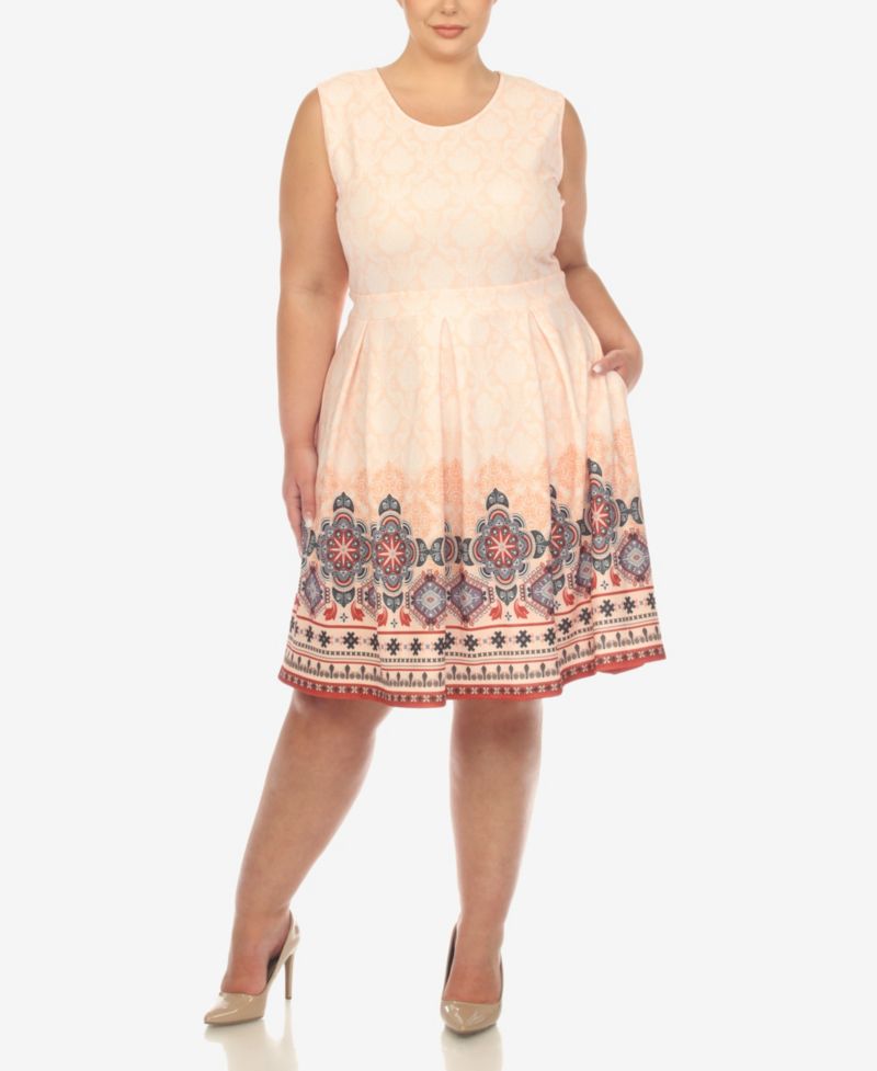 Plus Size Fit and Flare Knee Length Dress