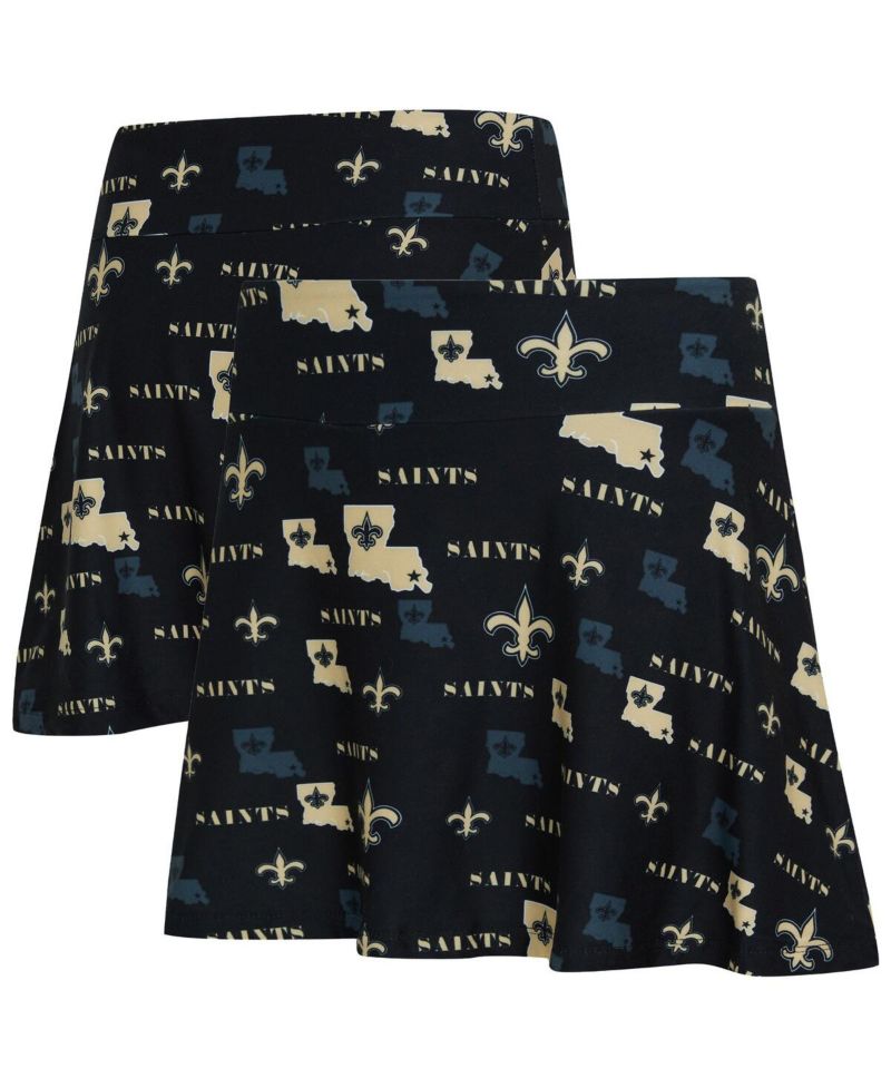 Women's Black New Orleans Saints Mosaic Allover Print Skort
