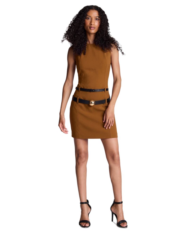 Women's Micro Tech Double Belted Crewneck Mini Dress