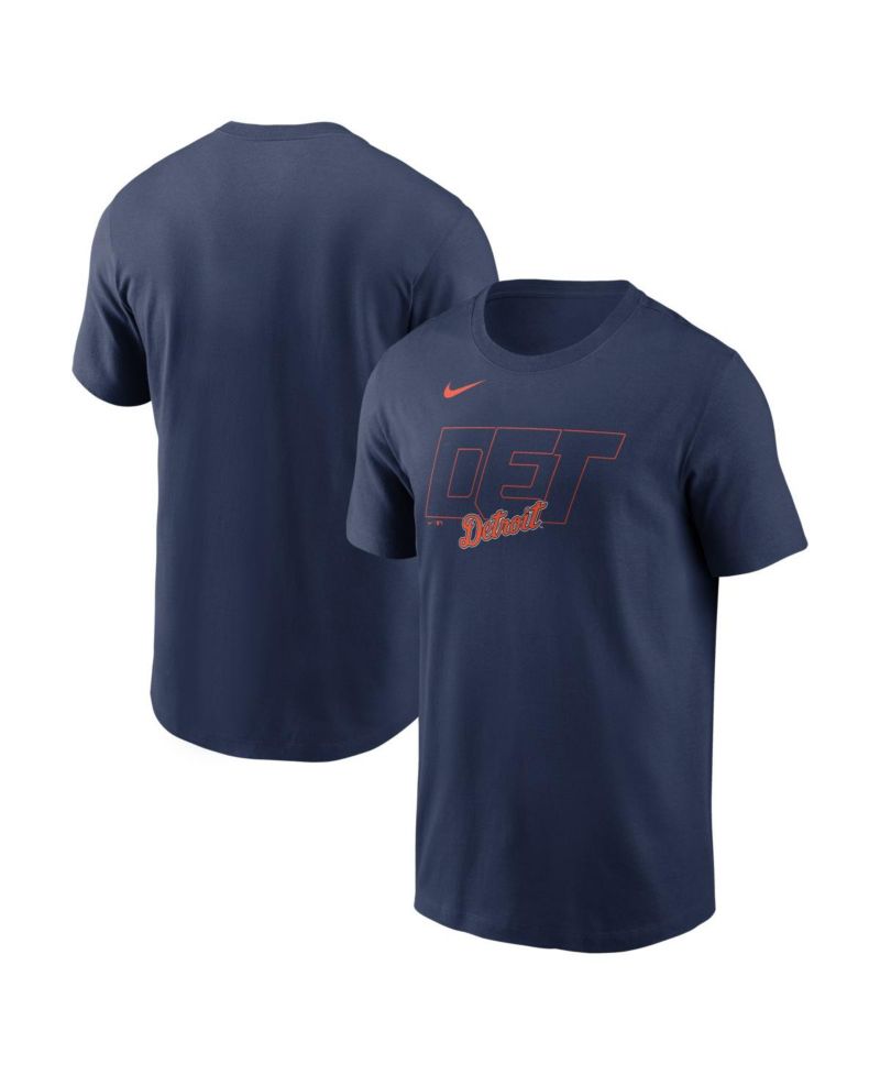 Men's Navy Detroit Tigers Alternate Logo 2-Hit T-Shirt