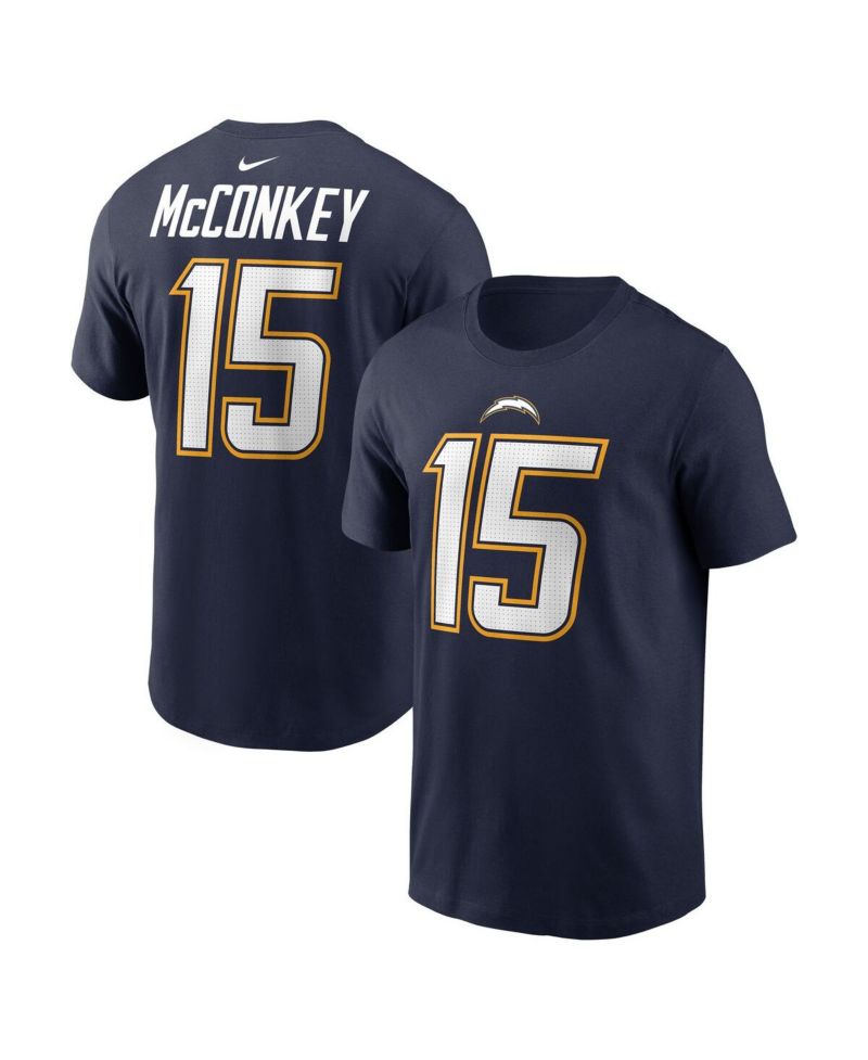 Men's Ladd McConkey Navy Los Angeles Chargers Alternate Super Chargers Name & Number T-Shirt