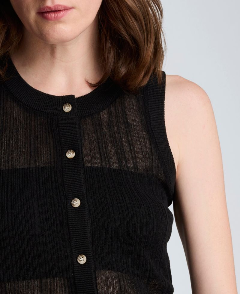 Women's Sheer Variegated Rib Vest