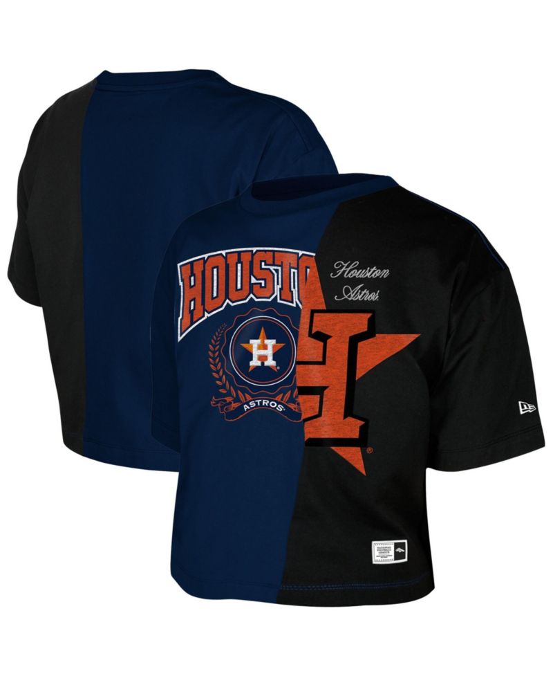 Women's Houston Astros Color Block Boxy Cropped T-Shirt