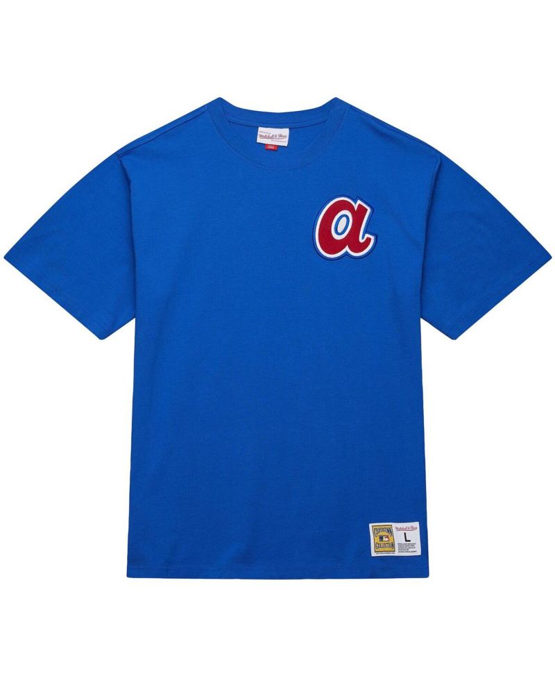 Men's Hank Aaron Royal Atlanta Braves Legends Collection Vintage Logo T-Shirt