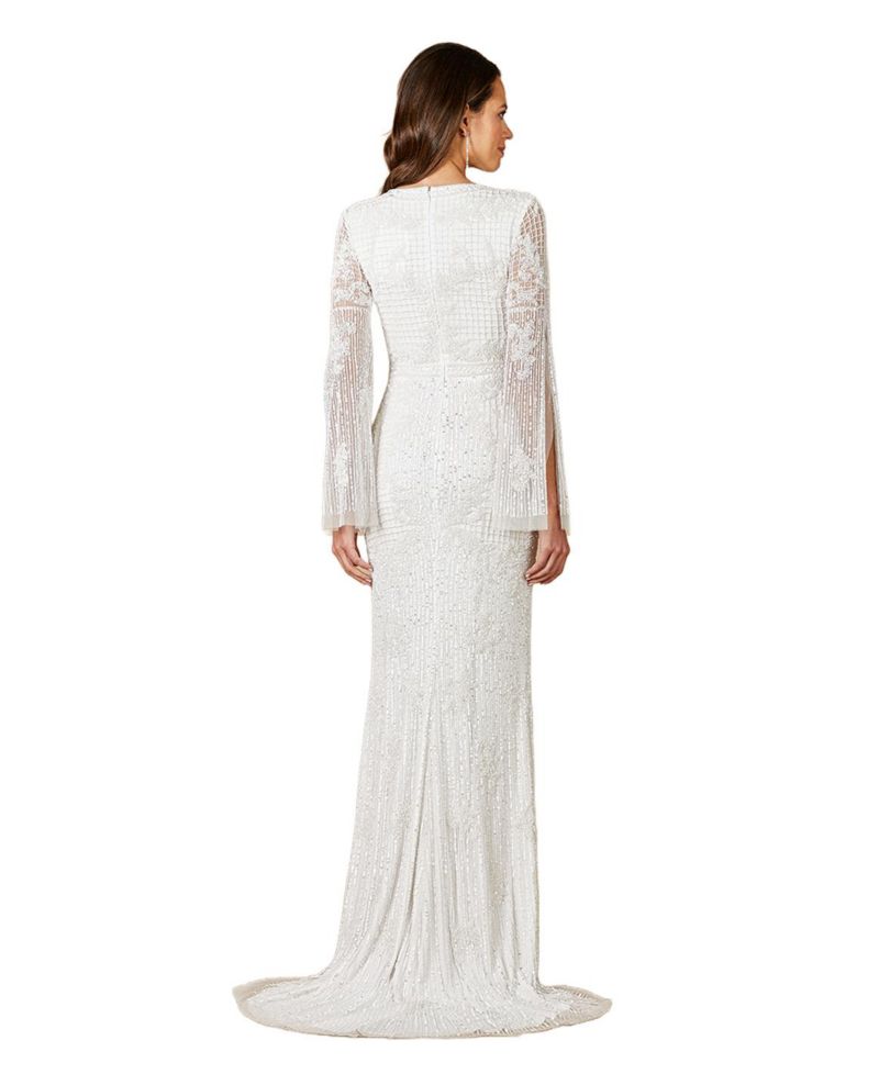Women's Fallon Long Sleeve Beaded Wedding Gown