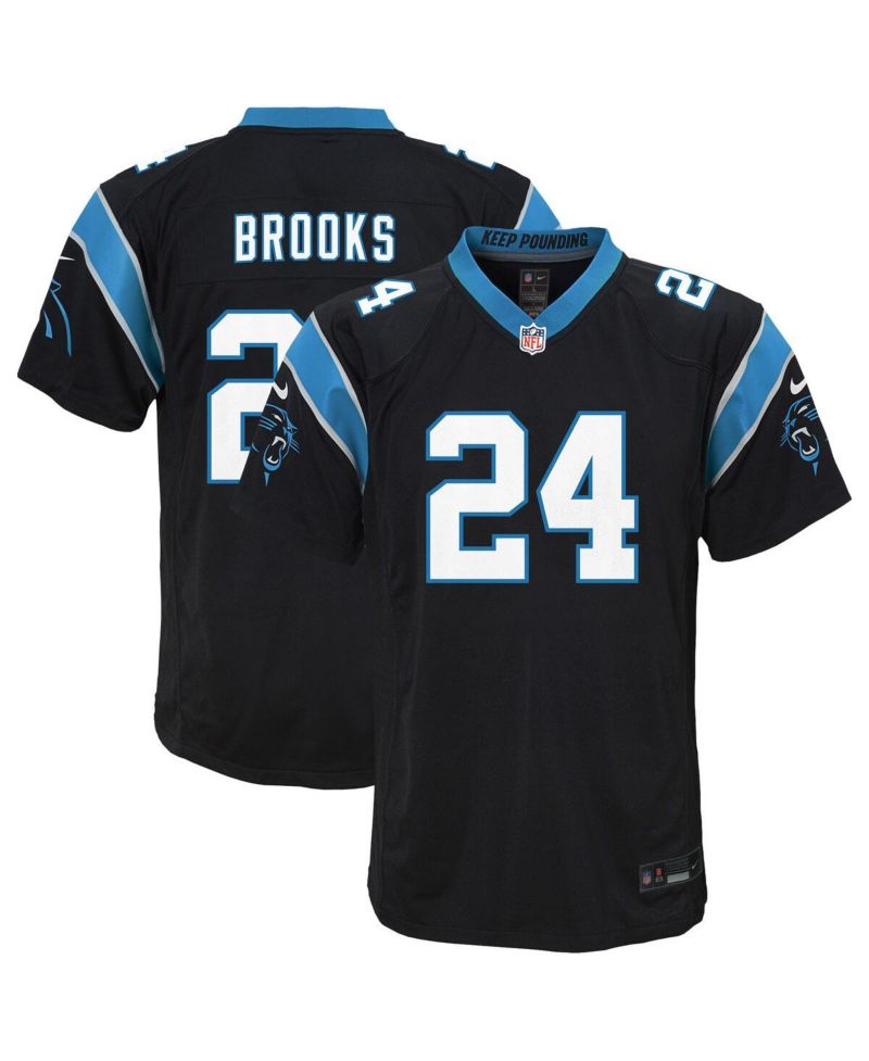 Big Boys and Girls Jonathon Brooks Black Carolina Panthers Team Game Jersey