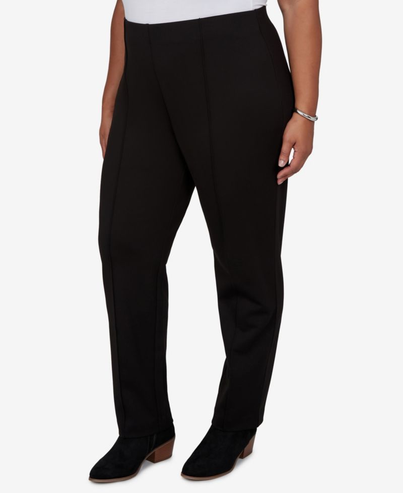 Plus Size Pull-On Straight Ponte Pants