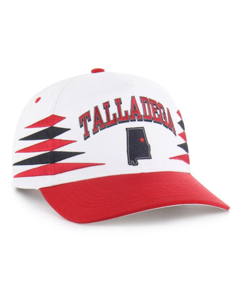 Men's White/Red Talladega Superspeedway Diamond Cut Hitch Adjustable Hat