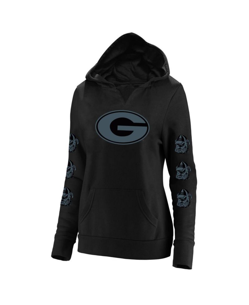 Women's Black Georgia Bulldogs Plus Size Sleeve Hit Pullover Hoodie