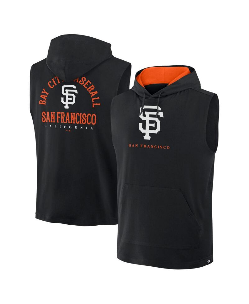 Men's Black San Francisco Giants Fire Speed Sleeveless Pullover Hoodie