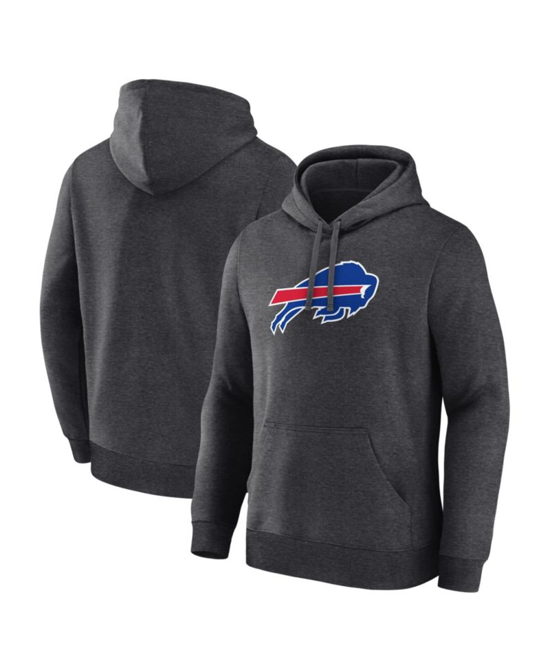 Men's Heather Charcoal Buffalo Bills Primary Logo Hoodie