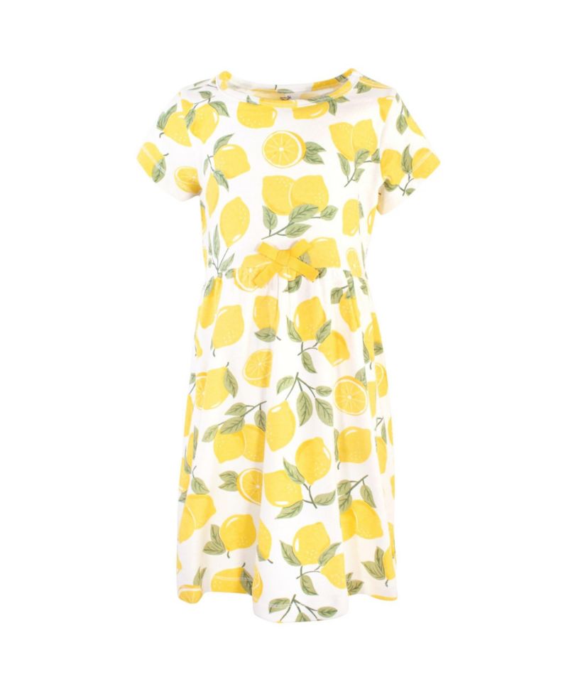 Little Girls Natural Cotton Dresses Featuring Both Short and Long Sleeves