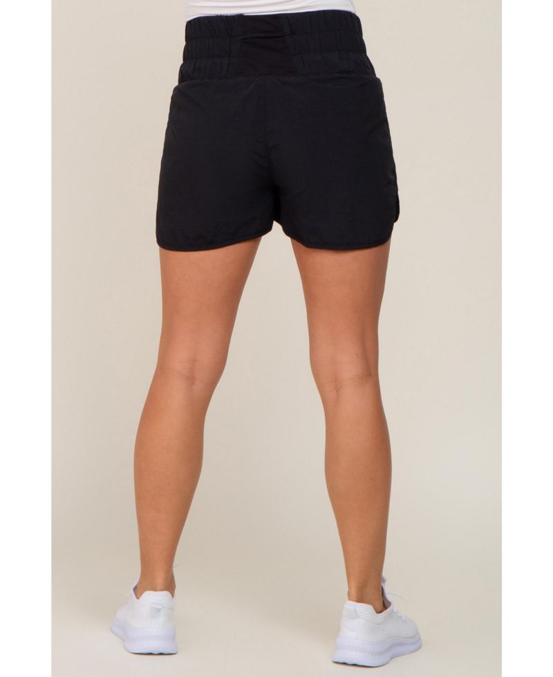 Women's Black Curved Hem Active Shorts