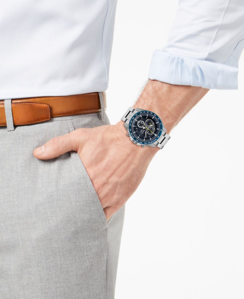 Men's Chronograph Stainless Steel Bracelet Watch 43.9mm