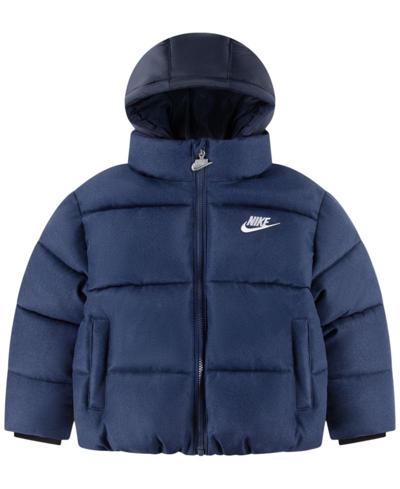 Boys' 4-7 Heathered Twill Puffer Jacket