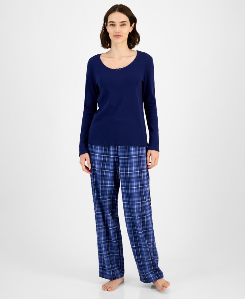 Women's Long Sleeve Pointelle Top