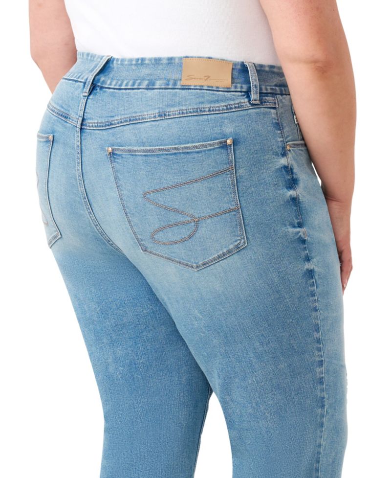 Plus Size Tummyless Ankle Straight Jeans