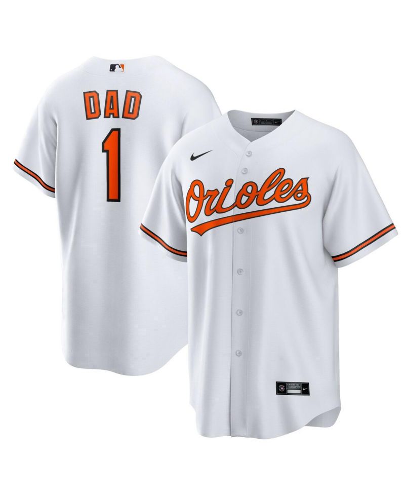 Men's White Baltimore Orioles 1 Dad Home Replica Jersey