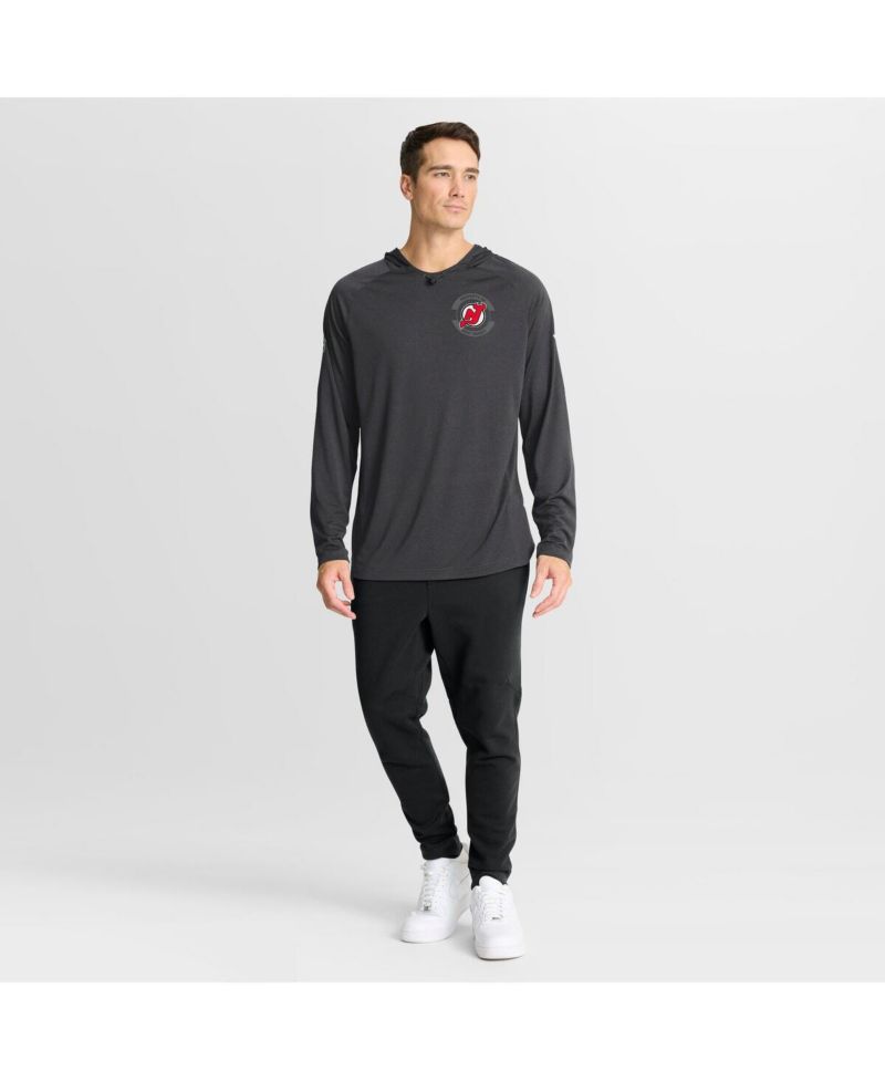 Men's Charcoal New Jersey Devils Authentic Pro Rink Raglan Hoodie