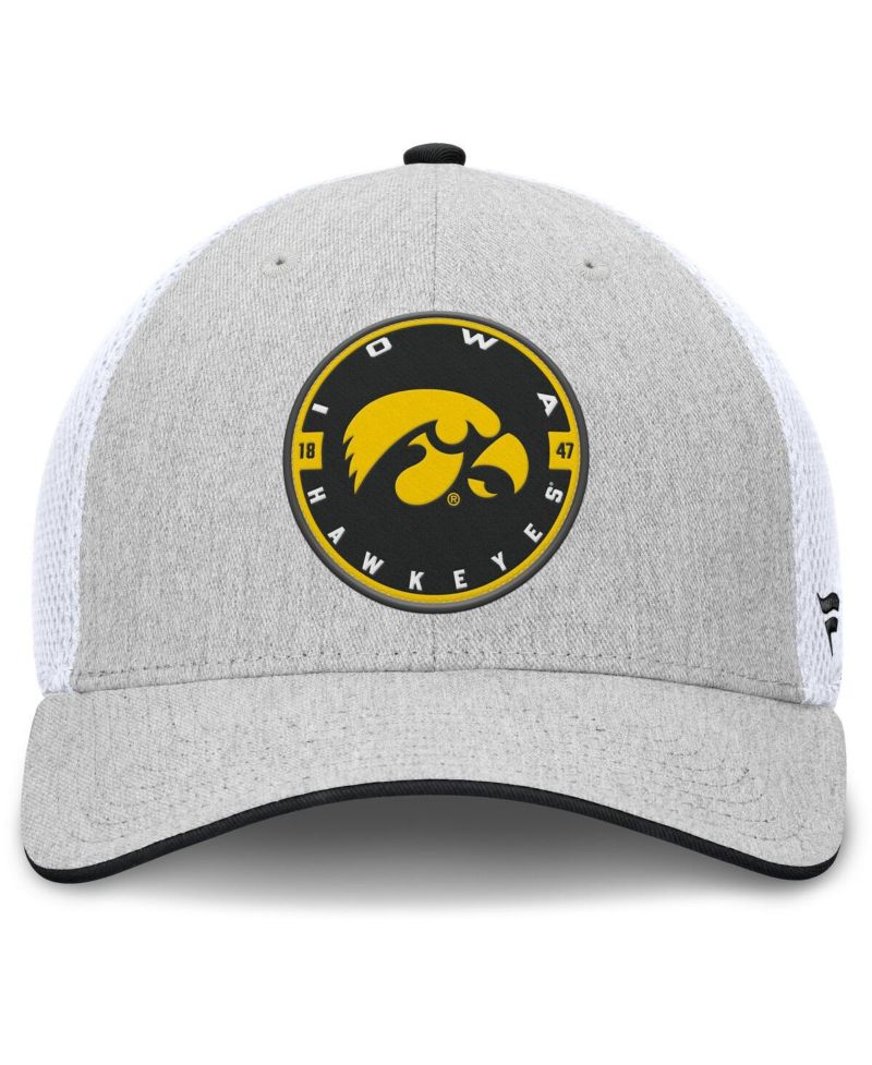Men's Heather Gray/White Iowa Hawkeyes Trigger Flex Hat