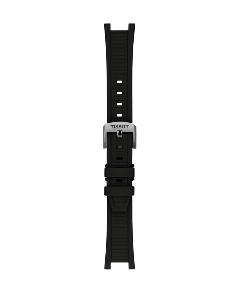 Unisex Black Dial Rubber Strap Watch, 38mm