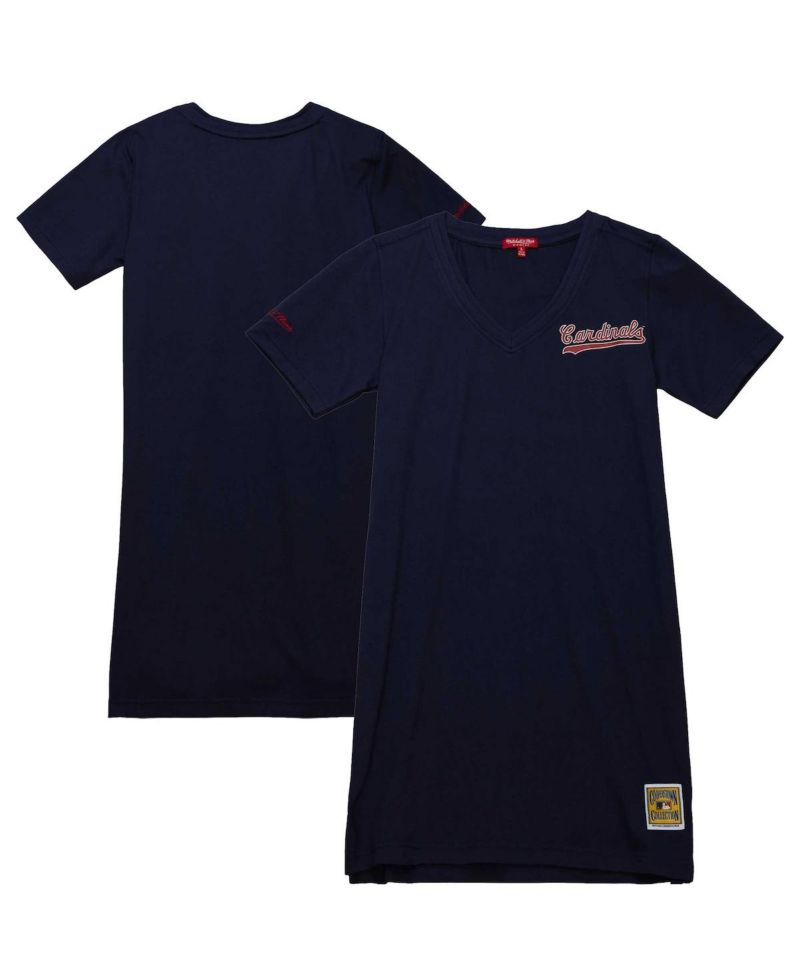 Women's Navy St. Louis Cardinals Cooperstown Collection V-Neck Dress