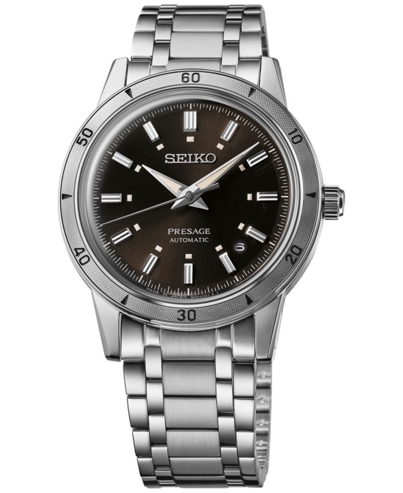 Men's Automatic Presage Style 60s Stainless Steel Bracelet Watch 40mm