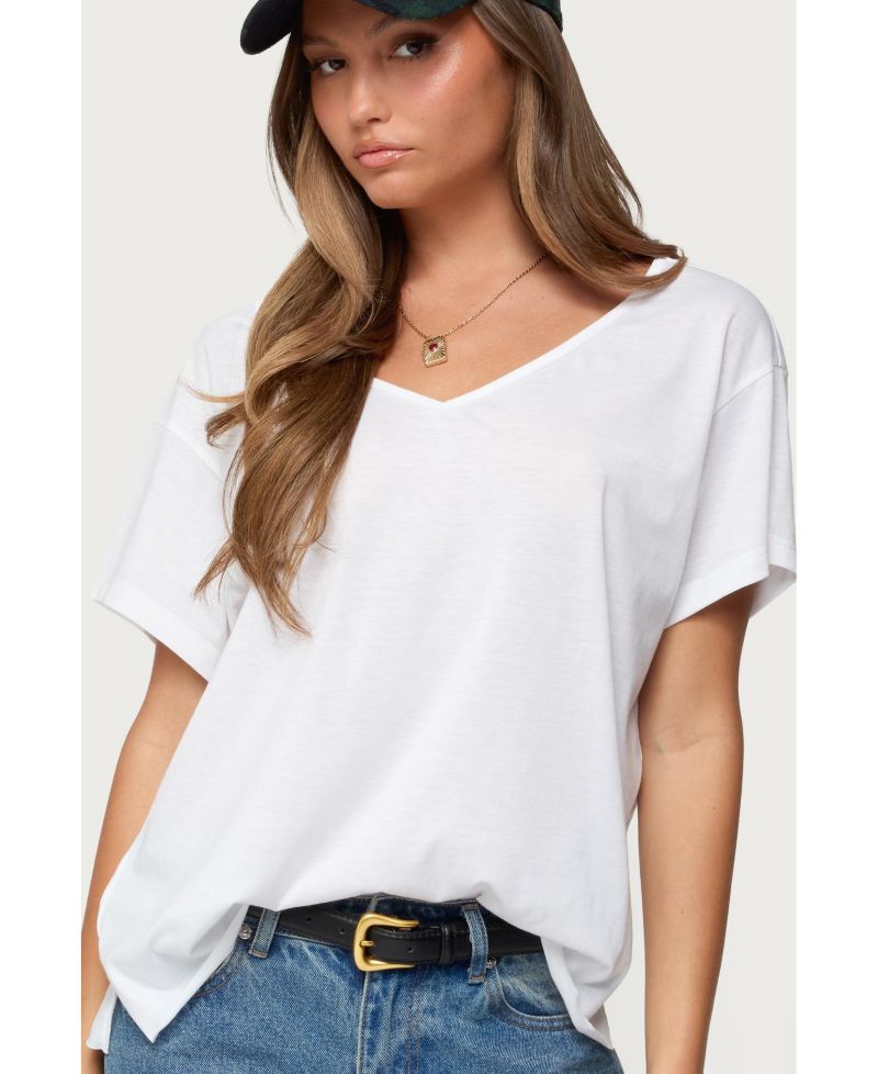 Womens Sonora Oversized V Neck T Shirt