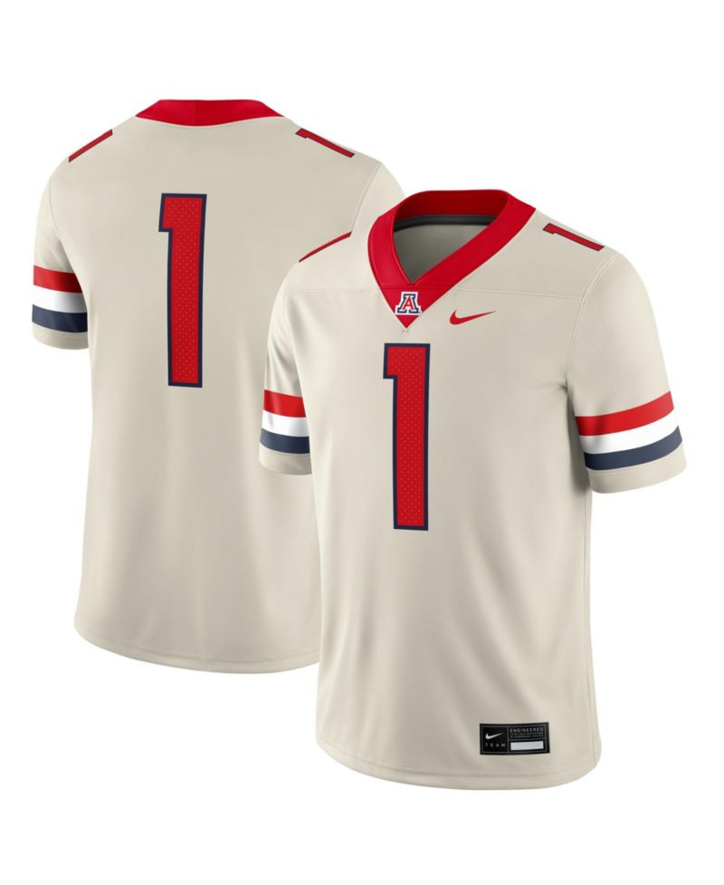 Men's #1 Cream Arizona Wildcats Alternate Game Football Jersey
